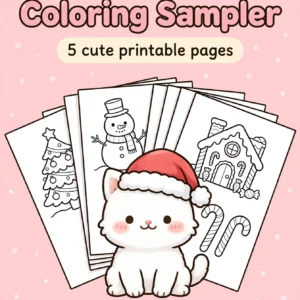 FREE Christmas Coloring Sampler — 5 Cute Pages — cover