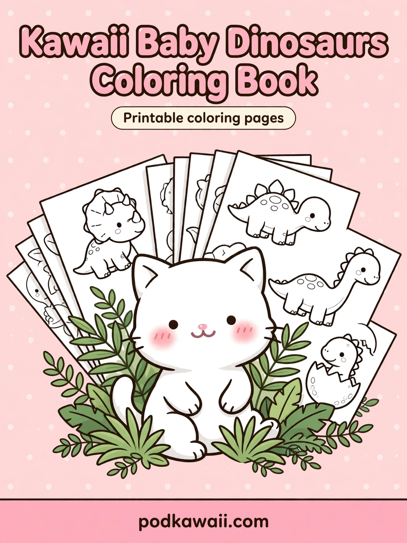 Kawaii Baby Dinosaurs Coloring Book — cover