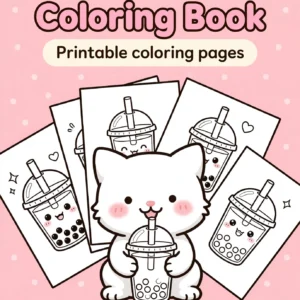 Kawaii Boba Tea Coloring Book — cover
