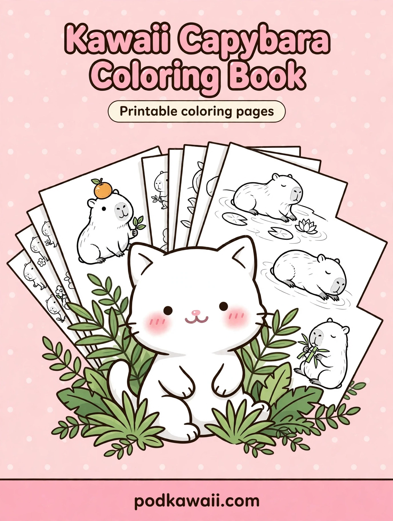 Kawaii Capybara Coloring Book — cover