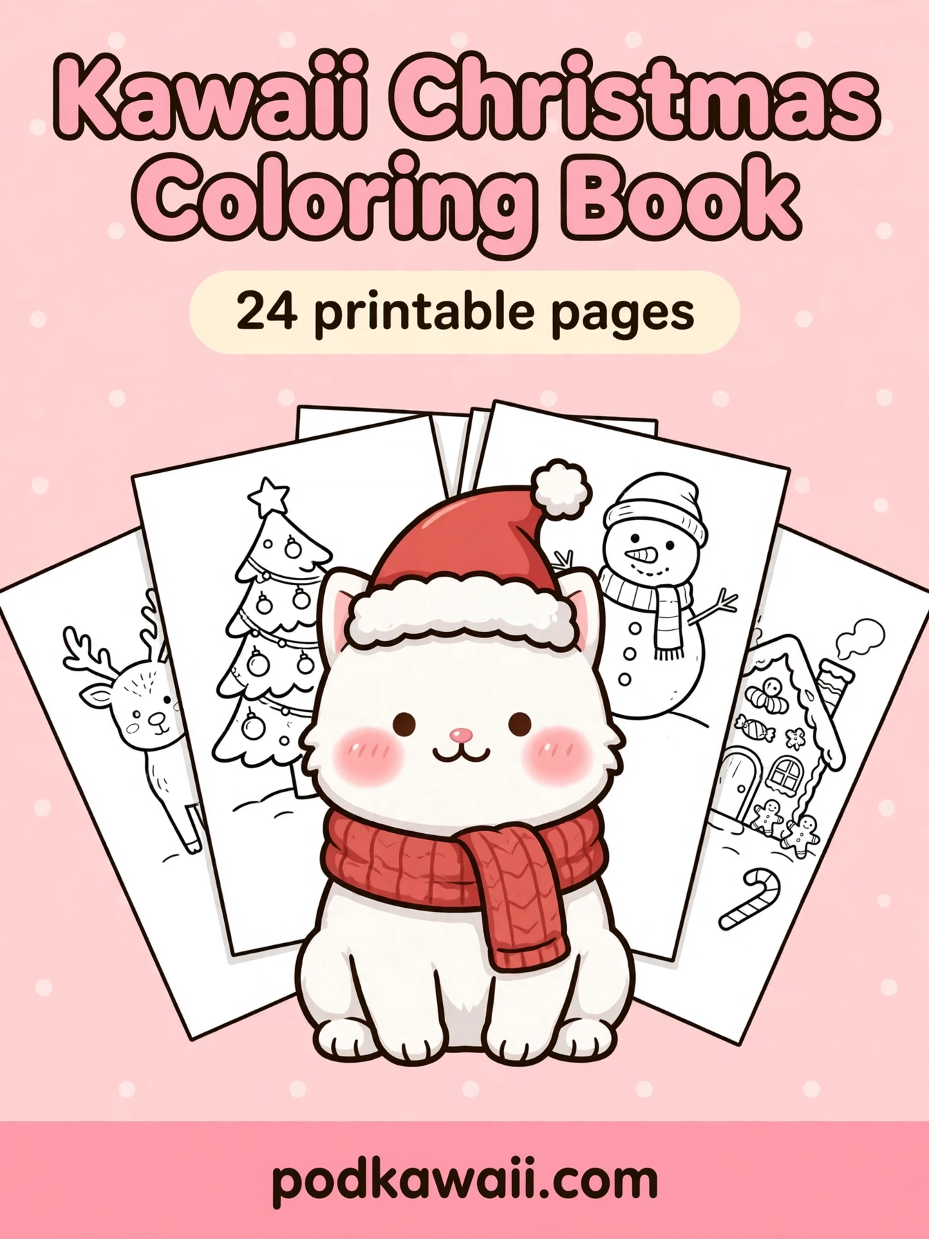 24 Kawaii Christmas Coloring Pages — Complete Book — cover