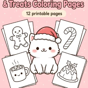 12 Kawaii Christmas Food & Treats Coloring Pages — cover