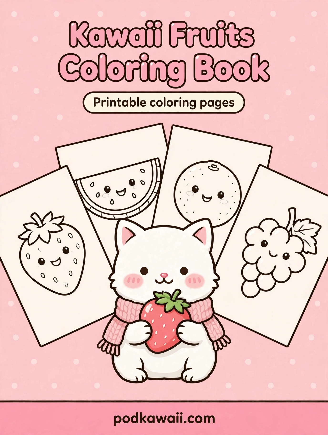 Kawaii Fruits Coloring Book — cover