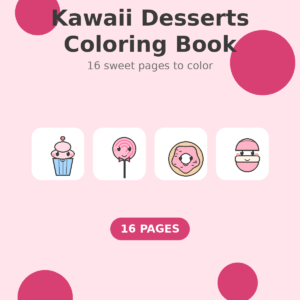 Kawaii Desserts Coloring Book — cover
