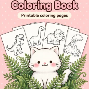 Kawaii Dinosaurs Coloring Book — cover