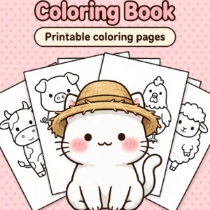 Kawaii Farm Animals Coloring Book — cover