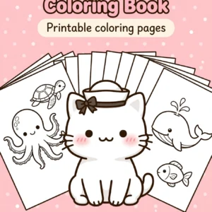 Kawaii Ocean Friends Coloring Book — cover