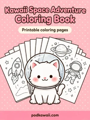 Kawaii Space Adventure Coloring Book — cover