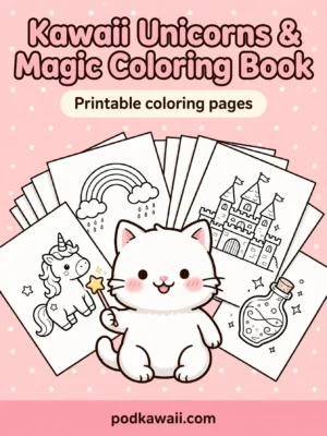 Kawaii Unicorns & Magic Coloring Book — cover