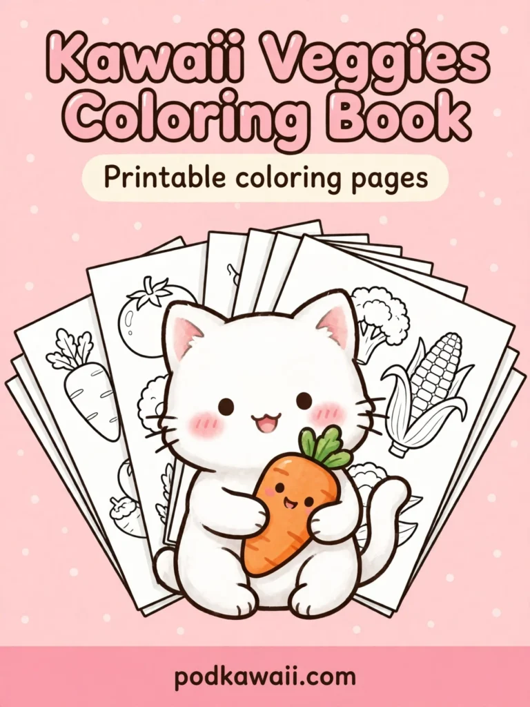 Kawaii Veggies Coloring Book — cover