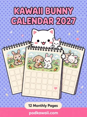 Kawaii Bunny Calendar 2027 — cover