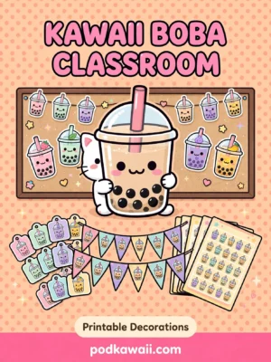 Kawaii Boba Classroom Printables Pack — cover