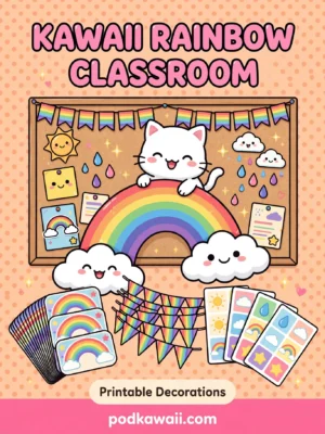Kawaii Rainbow Classroom Printables Pack — cover