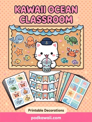 Kawaii Ocean Classroom Printables Pack — cover