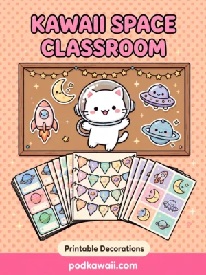 Kawaii Space Classroom Printables Pack — cover