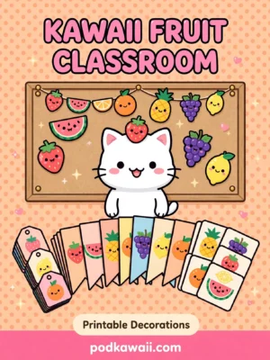 Kawaii Fruit Classroom Printables Pack — cover