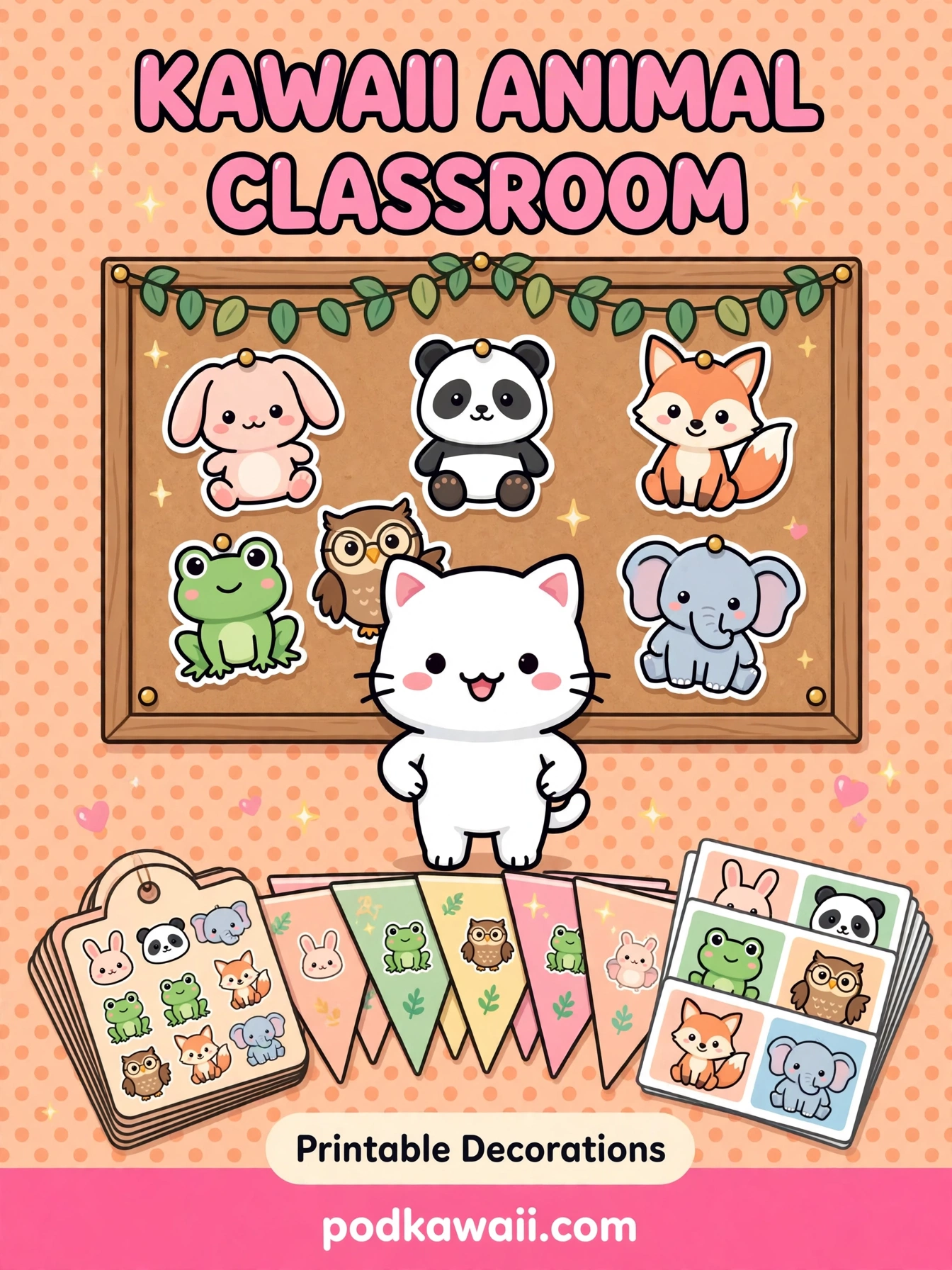 Kawaii Animal Classroom Printables Pack — cover