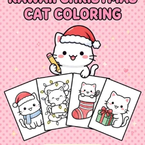 18 Kawaii Christmas Cat Coloring Pages — cover