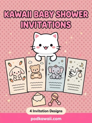 Kawaii Baby Shower Invitations — 4 — cover