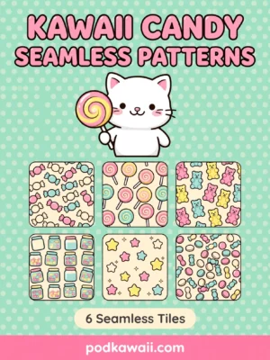 Kawaii Candy Patterns — 6 Tiles — cover