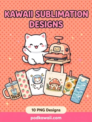 Kawaii Sublimation Designs — 10 Pack — cover