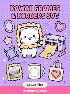 Kawaii Frames & Borders SVG — 12 Cut Files — cover