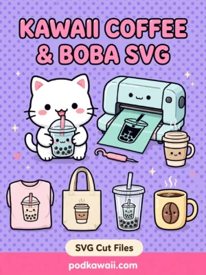 Kawaii Coffee & Boba SVG Cut Files — cover