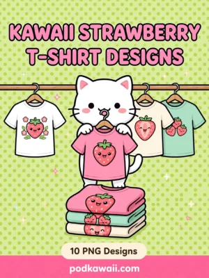 Kawaii Strawberry T-Shirt Designs — cover