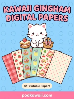 Kawaii Gingham Picnic Papers — cover