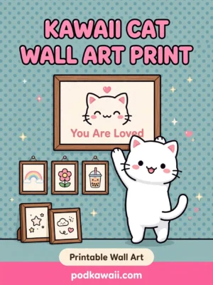 Kawaii Cat Wall Art Print – You Are Loved — cover