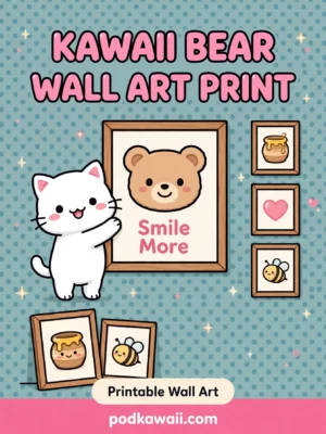 Kawaii Bear Wall Art Print – Smile More — cover